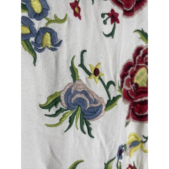 Farm Rio Short Sleeve Mini Dress Womens small Floral Embroidered Shift Casual - Picture 4 of 13